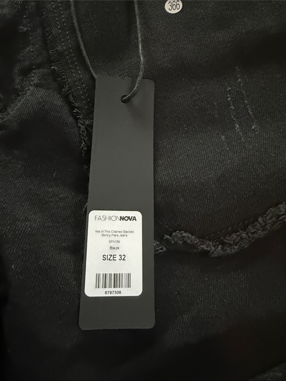Black Distressed Skinny Flare Cargo Jeans - Picture 3 of 6